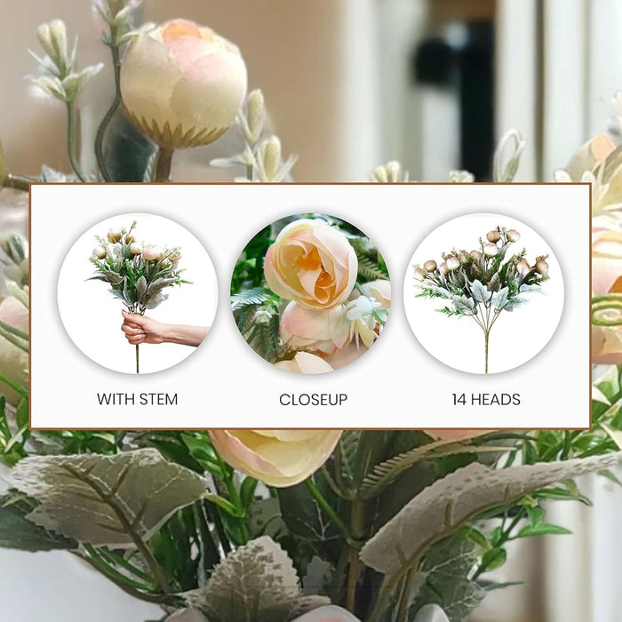 Art Street Artificial White Rose Flowers Bunch