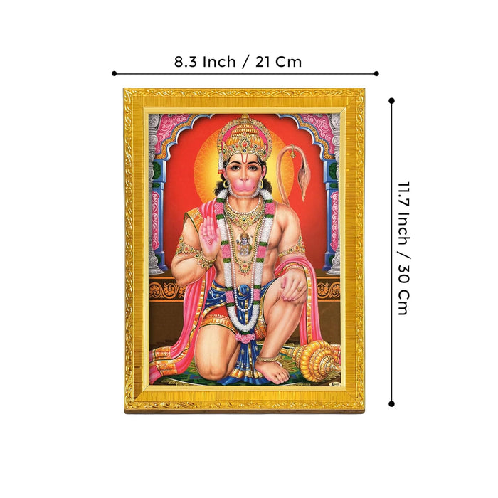 Divine Sri Radha and Krishna Purple Religious Golden Photo Frame Stand able and Wall Hanging (15x20 cm)