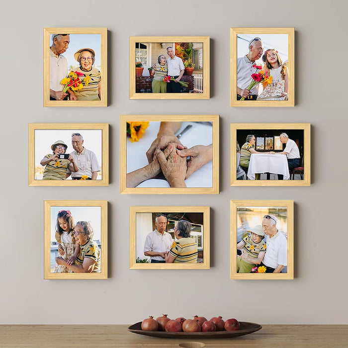 Wall Photo Frame Set of 8 | Gallery Wall Collage Picture Frames | Family Photo Display for Home Decor | Wall Hanging | 8x8 & 8x12 Inch