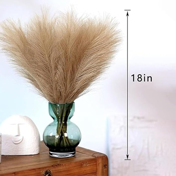Artificial Pampas Grass for Decoration, Pink Blush Faux, Non-Shedding Feather Grass Pack of 4 | Gradient Pampas Grass | (18 Inch)