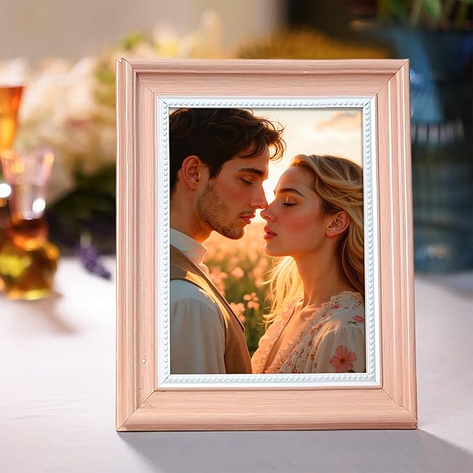 Photo Frame for Table, Plexi Glass, Engineered Wood Photo Frame (Pink)