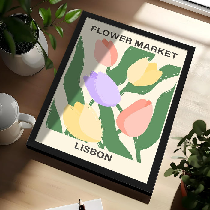 Art Street Framed Wall Art Print Retro Flower Marker Poster For Room Decoration, Home Decor Wall Hanging Decorative gifts (Set Of 3, 12.7x17.5 Inch)
