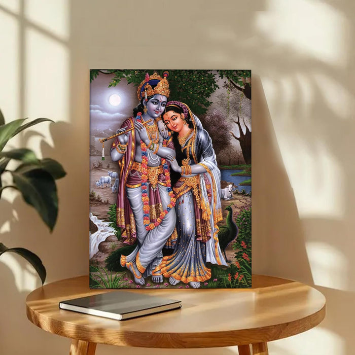 Spiritual Stretched Canvas Pooja room Temple Wall Art Print Painting on Stretched-Canvas (30x41 CM)