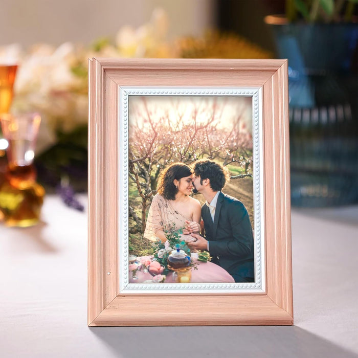 Photo Frame for Table, Plexi Glass, Engineered Wood Photo Frame (Pink)