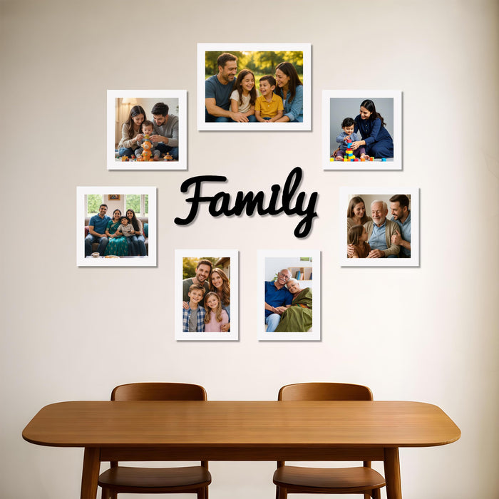Family Photo Frame Set of 7 for Wall Decor, Wooden Finish Collage Picture Frames for Living Room, Bedroom, Multi-Size Wall Hanging Gallery Frame Set, (4 Sets 4x6, 2 Set 6x4, 1 Set 6x8 Inch)