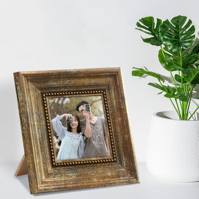 Photo Frame for Tabletop | Plexiglass, Frame for Home and Office Decoration  (Beige, 5x5 Inch)