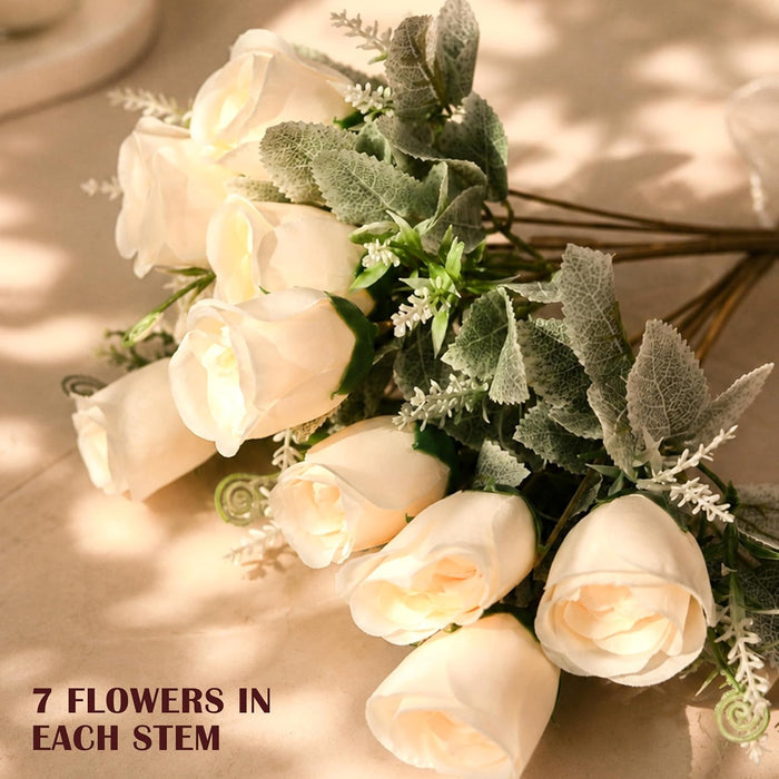 Art Street Artificial White Rose Flowers Bouquet for ' S Day, Rose Flowers Bunch