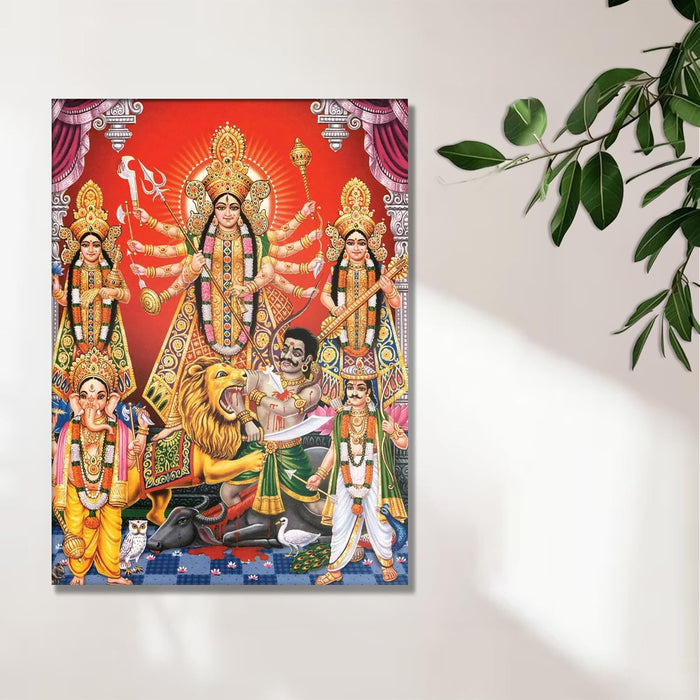 Spiritual Stretched Canvas Pooja room Temple Wall Art Print Painting on Stretched-Canvas (30x41 CM)