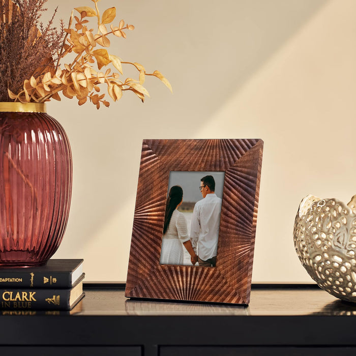 Photo Frame for Tabletop | Plexiglass, Frame for Home and Office Decoration (Brown, 4x6 Inch)