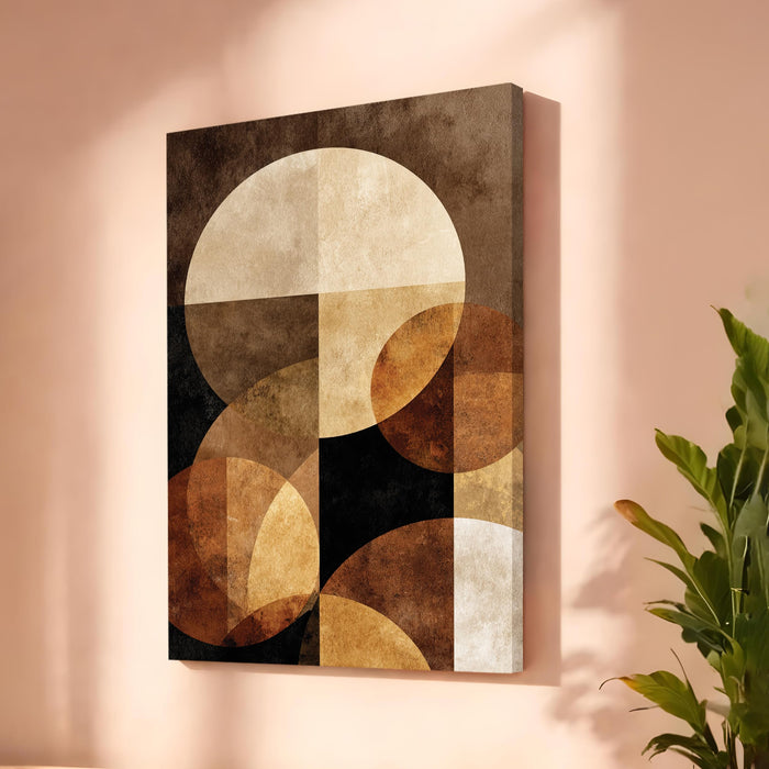 Modern Abstract Stretched Canvas Painting For Living Room | Retro Geometric Stretched Canvas Wall Art For Livingroom Home Decor, Bedroom, Hallway's, Office, Hotel - 56x86 cm