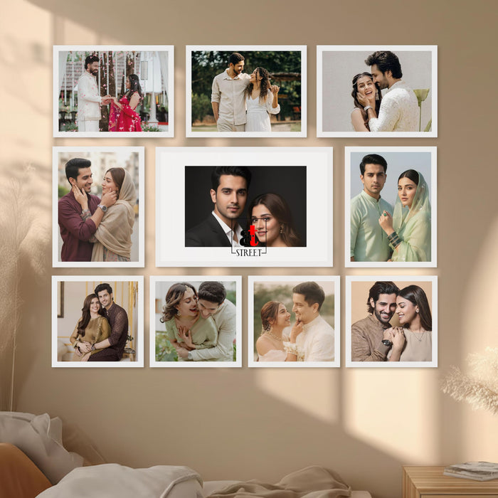 Art Street Photo Frame Set of 10 White Wall Decor Collage Display Hanging Family Picture Frames Gallery Collection Decor Items Wall Mount Frames Birthday Anniversary Gift, 8x8, 8x12 and 12x16 In
