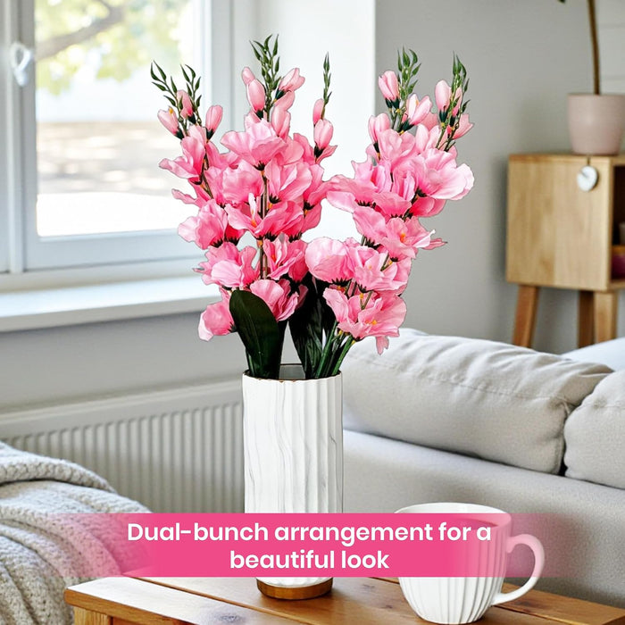 Art Street Artificial Gladiolus Flower Bunch for Vase, Valentine Day for Home Décor Table Placement