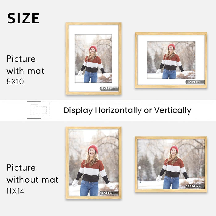 Wooden Cave Design Photo Frame Set of 9 | Black Picture Frames for Photos, Artwork & Certificates | Wall Décor for Living Room & Home (11x14 Inch)