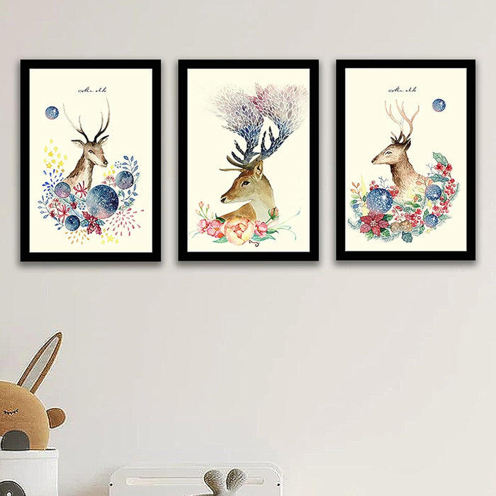 Singing Birds Pattern Framed Art Print for Home Decoration.