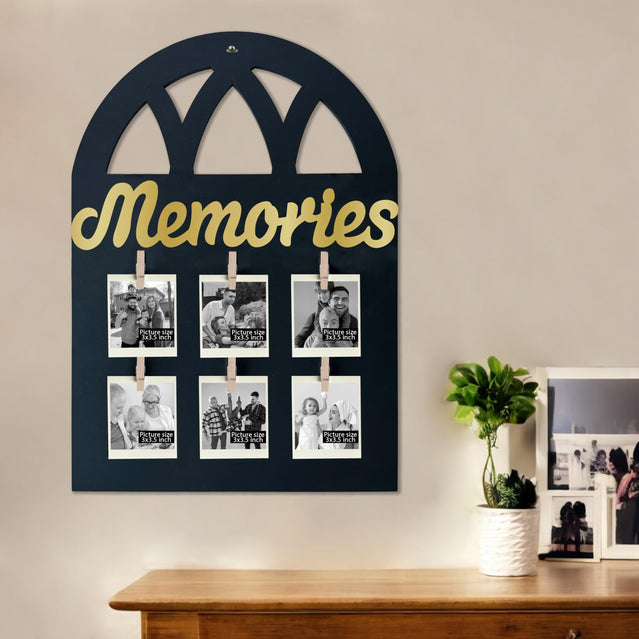 MDF Photo Frame in Window Style with Golden Acrylic Plaque for Home décor (Size - 12x16 Inch)