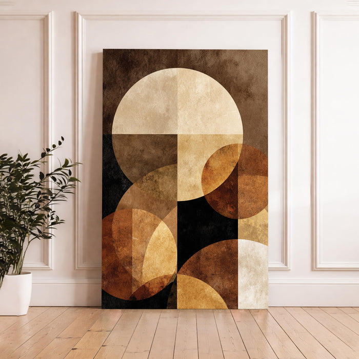 Modern Abstract Stretched Canvas Painting For Living Room | Retro Geometric Stretched Canvas Wall Art For Livingroom Home Decor, Bedroom, Hallway's, Office, Hotel - 56x86 cm