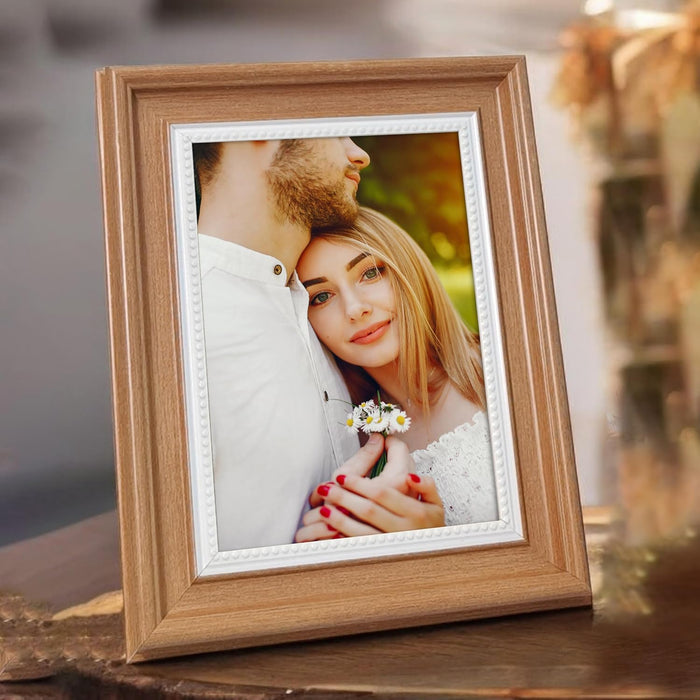 Photo Frame for Table, Plexi Glass, Engineered Wood Photo Frame (Brown)
