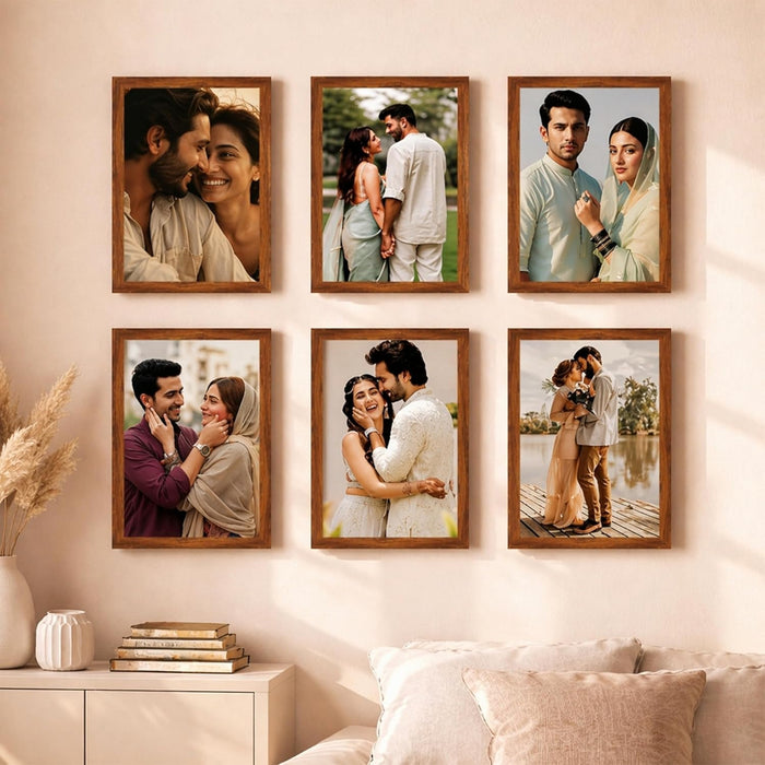 Premium White Photo Frame Set of 6 for Living Room | Classic Wooden Picture Frames for Photos, Artwork & Kids Room | Wall Décor (8x10 Inch)