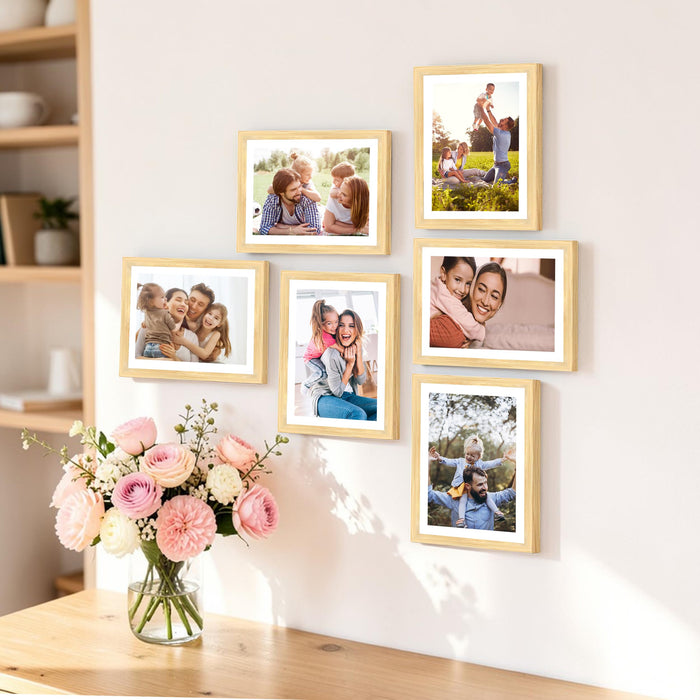 Art Street Family Photo Frame Set of 6 for Wall Decor, Wooden Finish Collage Picture Frames for Living Room, Bedroom & Home Decoration, Multi-Size Wall Hanging Gallery Frame Set, (Size, 4x6 Inch)