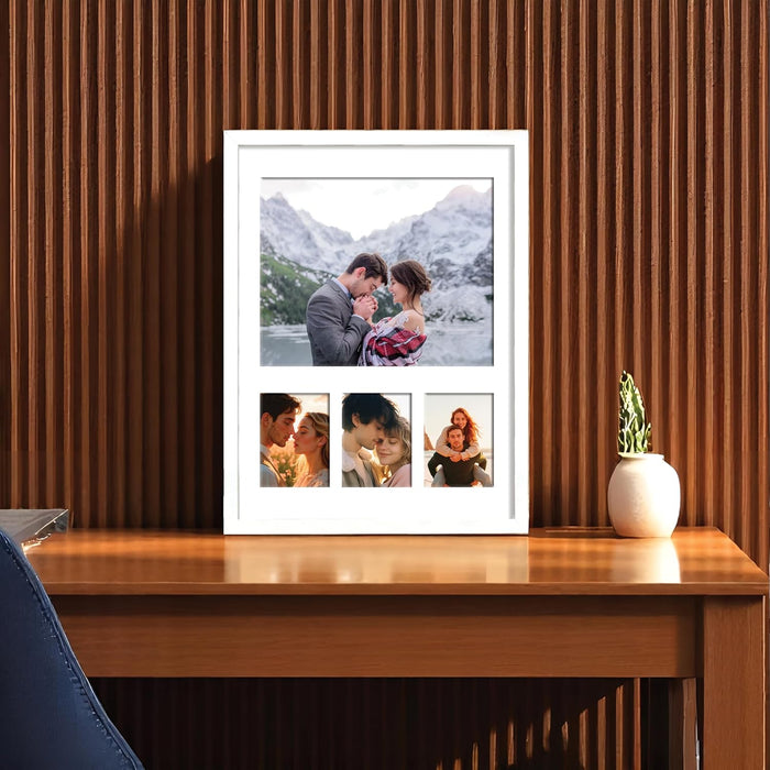 Photo Frame Collage 20x25, 7x10 cm Photos Display 4 Openings Wall Mounting Home Décor Photo-Frame (34x44 cm)