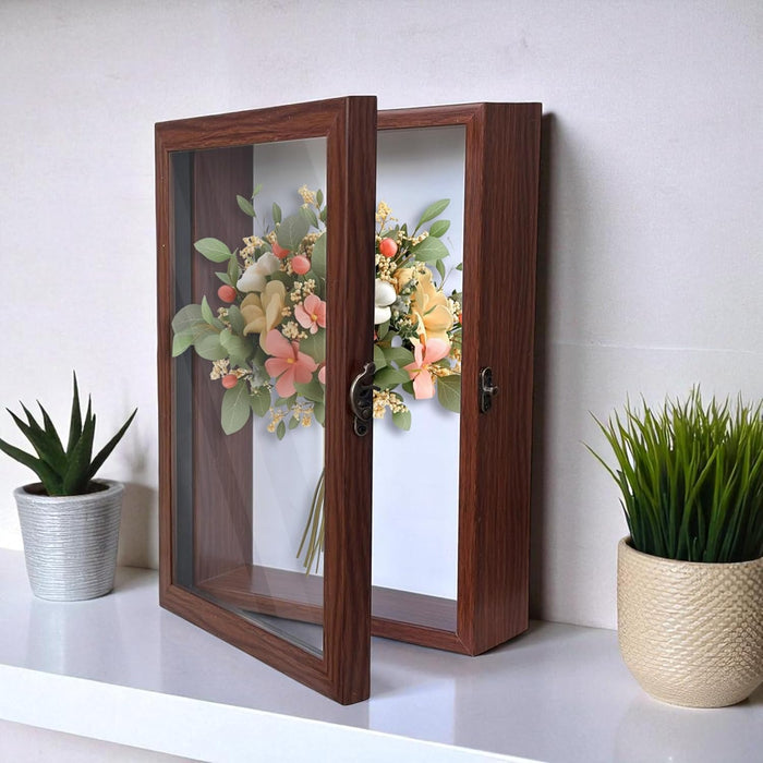 Shadow Box for Memories Memory Collection Box with Slot On Top Beautiful Moments (Brown, A4)