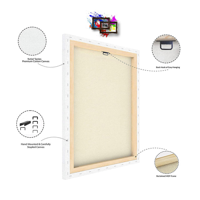 PAINTINGMANTRA Women Portrait Flower Motif Pattern Wall Painting | Stretched Canvas Flower Wall Painting for Living Room, Bedroom, Home and Office Wall Décor (41x56 cm)