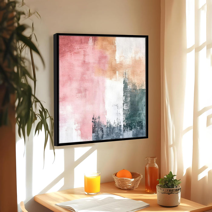 Multicolor Abstract Canvas Wall Art Painting – Pink Black White Gallery Wrap Canvas Painting Wall Décor.
