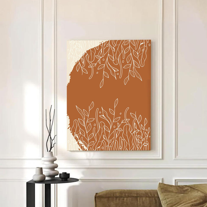 Abstract Coral Pattern Stretched Canvas Wall Art Modern Boho Illustration Painting for Home & Office Wall Decor, (16x22 Inch)