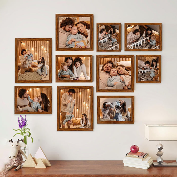 Wall Photo Frame Set of 8 | Gallery Wall Collage Picture Frames | Family Photo Display for Home Decor | Wall Hanging | 8x8 & 8x12 Inch