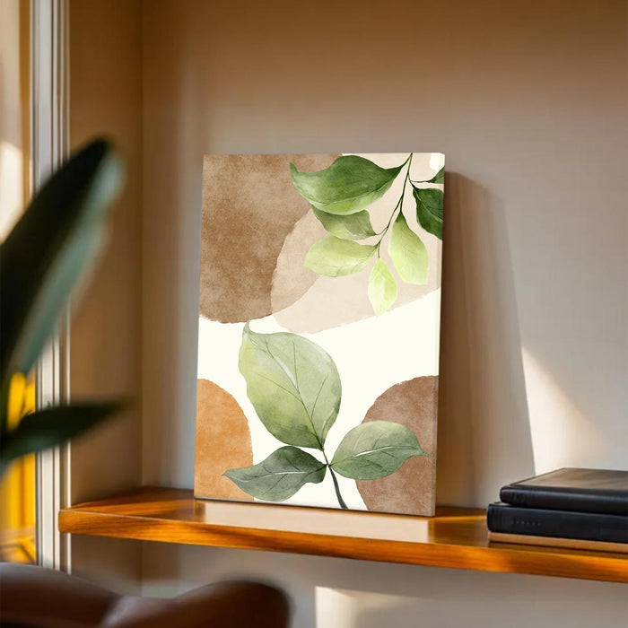 Abstract Botanical desert Stretched Canvas Wall Art Modern Boho Illustration Painting for Home & Office Wall Decor, (16x22 Inch)