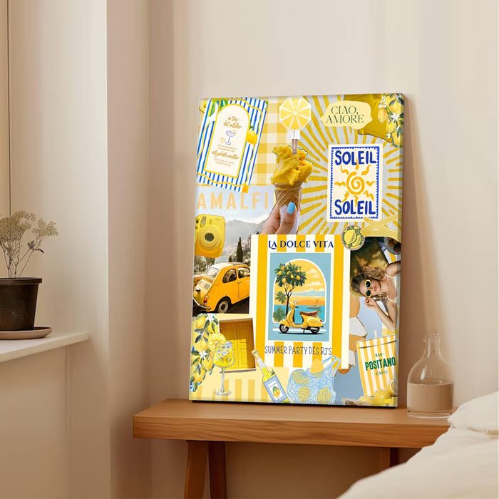 Italian Summer Pop Art Canvas Wall Painting | Travel pop art Canvas Wall Painting For Home and Office Wall Décor (41x56 cm)