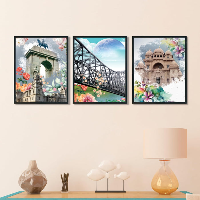 Art Street Laminated Framed Wall Art Prints Ancient Building Art For Wall Décor Abstract Art (Set of 1, Size - 12.7x17.5 Inch)