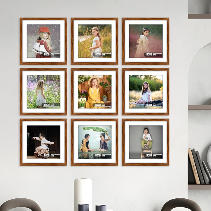 Photo Frames Large Collage Set of 9 Wall Photo Frames for Living Room Decoration (Size-8x8 Inch)