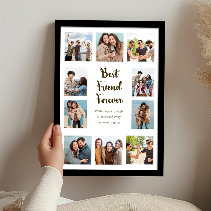 Personalized Best Friend Wall Photo Print, Photo Upload Customized Photo Frame. (Friendship Day  Special)
