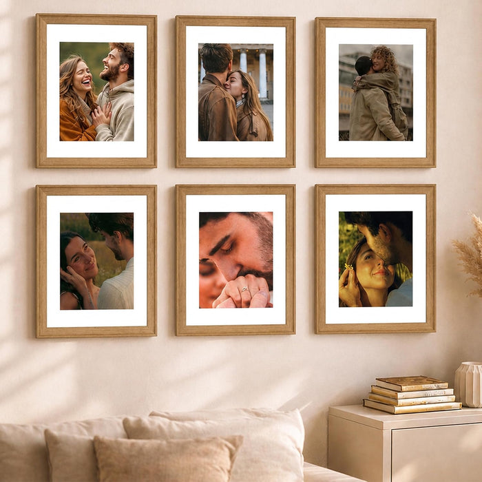 Premium White Photo Frame Set of 6 for Living Room | Classic Wooden Picture Frames for Photos, Artwork & Kids Room | Wall Décor (8x10 Inch)