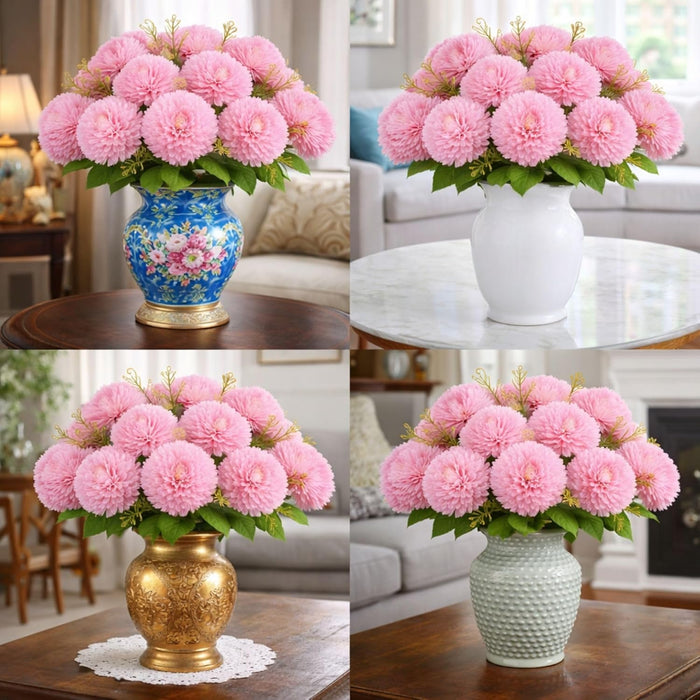 Art Street Artificial Flower Bunch| Silk Pink Hydrangea Flower for Home|