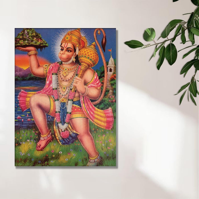 Spiritual Stretched Canvas Pooja room Temple Wall Art Print Painting on Stretched-Canvas (30x41 CM)