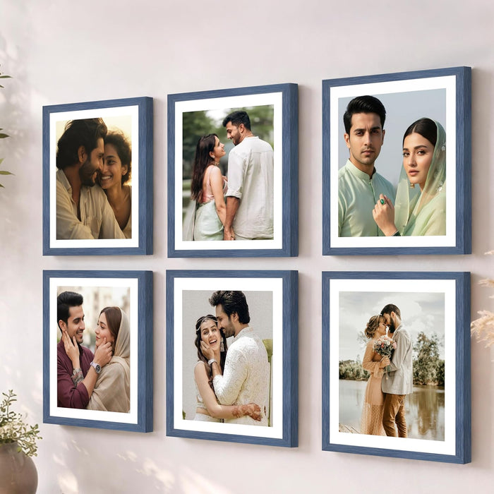 Premium White Photo Frame Set of 6 for Living Room | Classic Wooden Picture Frames for Photos, Artwork & Kids Room | Wall Décor (8x10 Inch)