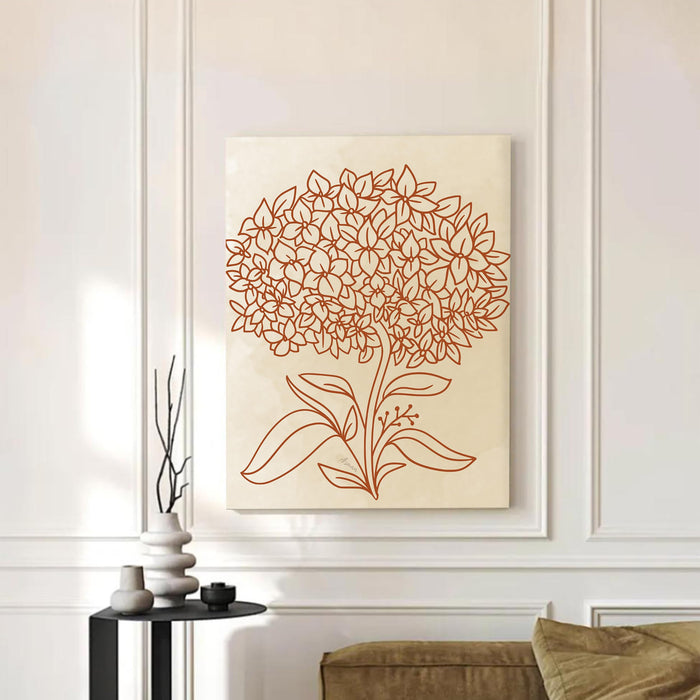 PAINTINGMANTRA Abstract Golden Tree Stretched Canvas Wall Art Modern Boho Illustration Painting for Home & Office Wall Decor, (16x22 Inch)