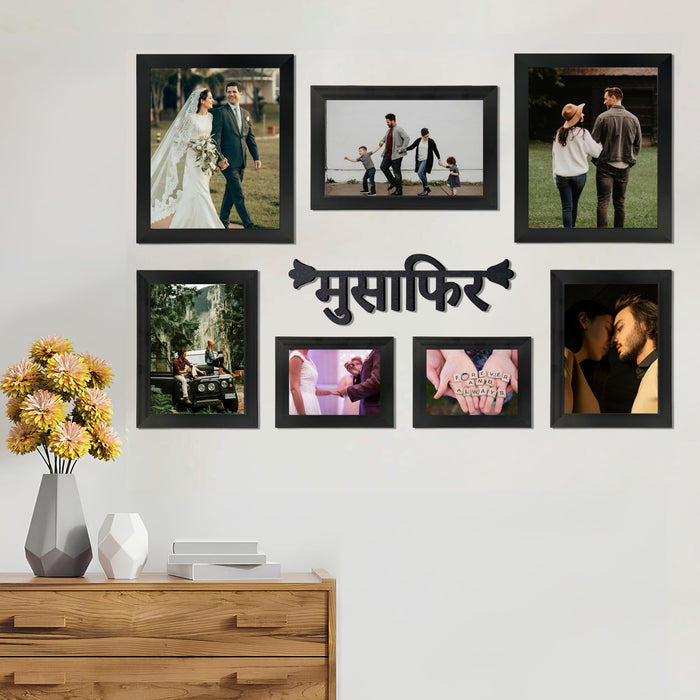 Wall Photo Frame for Home Décor (Set of 6), Plexiglass, with Hindi Quotes Photo Frame (3 pcs- 8x10 Inches, 3 pcs-6x8 Inches)