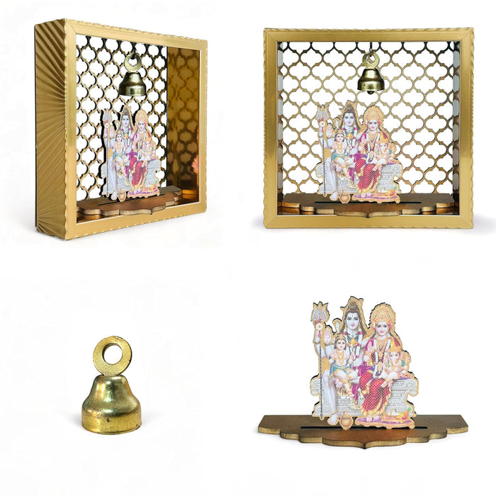 Art Street Sherawali MATA Small Pooja Mandir for Office & Home Wall Hanging Temple, Diwali Decoration, Gifts, Dcor for Friends & Family (7x7 Inch)