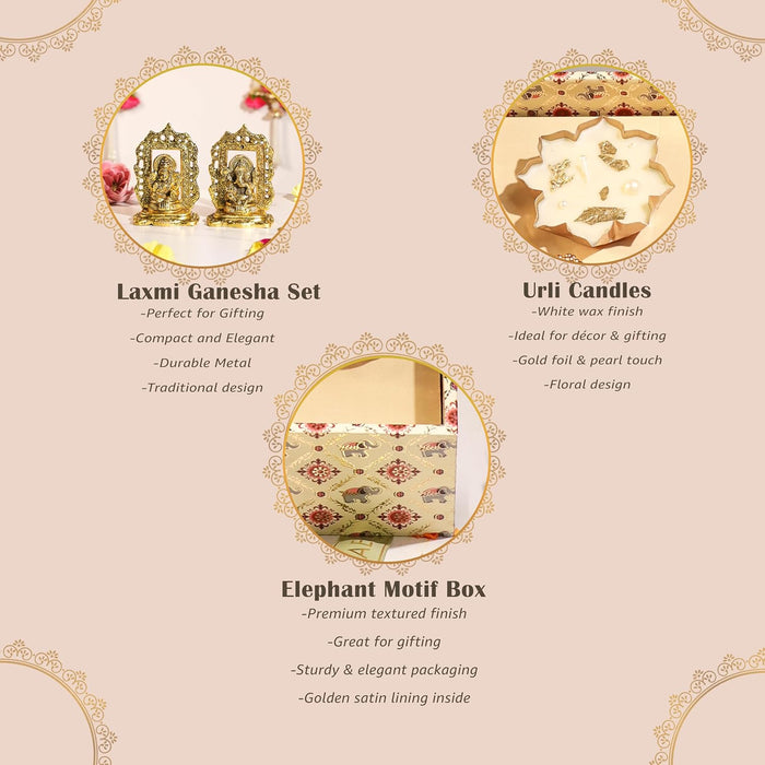 Diwali Gift Hampers Laxmi Ganesh Idol and Urli Diya with Laxmi Charan, Friends and Relatives (Pack of 3)