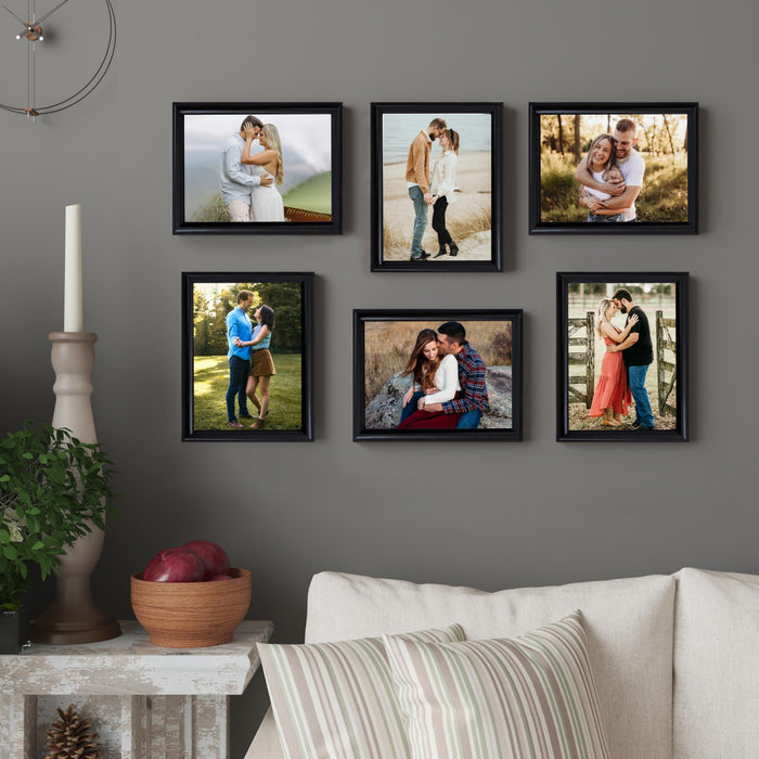 Art Street Picture Photo Frame Set of 6 for Bedroom, Tabletop Frames with Stand, Photo Frames for Couples, Weddings, Home Decor, Portrait or Landscape Display (Black,6x8 Inch)