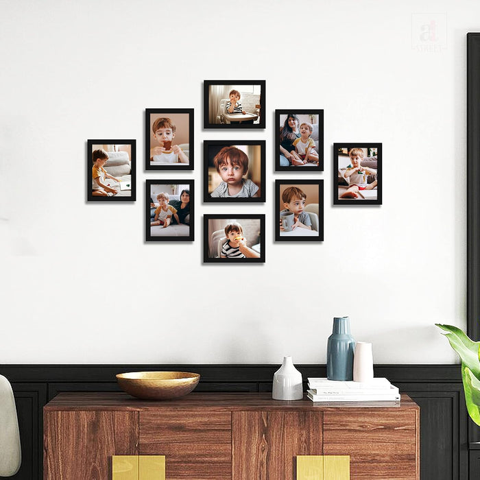 Art Street Collage Wall Photo Frame For Home Decoration - Set Of 9 (6x8-8 Pcs, 8x8-1 Pcs)