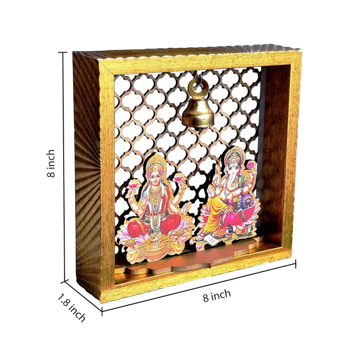 Art Street Pooja Mandir with Ganesh & Lakshmi Statue Wall Hanging For Home & Office Decor Engineered Wood Home Temple for Home, Office, Bedroom, Living Room, Dining Room, Kitchen, Bathroom, Hallway