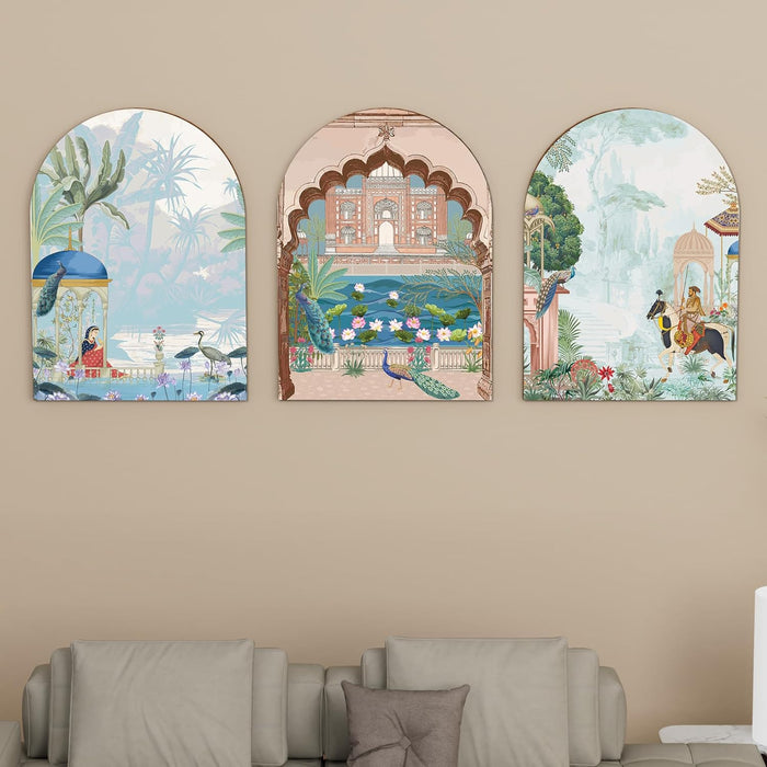 MDF Wall Art Prints Tropical leaf, Modern Home Décor (Set of 3, Size: 16x22 Inch)