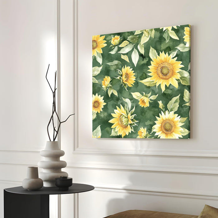 Sunflower Painting for Wall Decoration | Flower Canvas Wall Painting for Living Room, Bedroom, Home and Office Wall Decor (41x41 Cm)