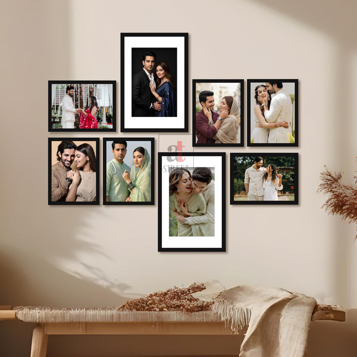 Art Street Photo Frame Set of 8 Black Wall Decor Collage Display Hanging Family Picture Frames Gallery Collection Decor Items Wall Mount Frames Birthday Anniversary Gift, 8x12 and 12x16 In