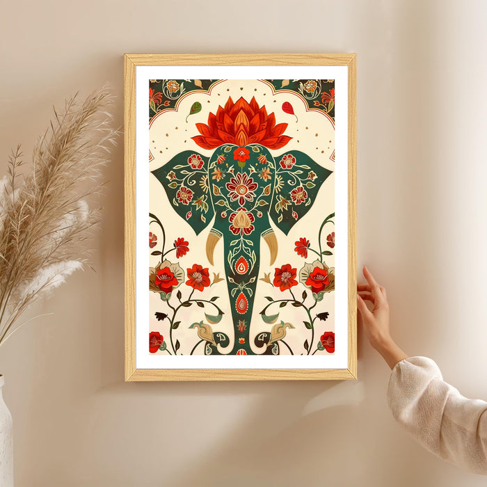 Elephant Decorative Wall Art Print, Wall Decorative Art Prints Framed Painting (17x23 Inch)