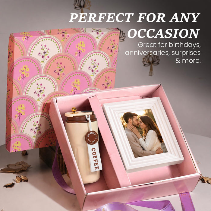 Art Street Rakshabandhan Gift Hamper Set for Brother | Premium Coffee Tumbler with Lid, 4x6 Inch Photo Frame & Reusable Acrylic Daily Planner with Marker